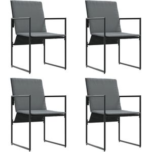 vidaXL - 10-delige - tuin - eetset - met - kussens - van - staal - en - textilene