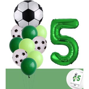 Voetbal Verjaardag * Ballonnen Set 5 Jaar * Hoera 5 Jaar * Jarig Voetbal * Voetbal Fan * Snoes * 80 CM * Voetbal Versiering * Birthday