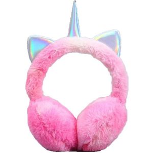 Scoby - Oorwarmer - Pluche oorwarmers - Kinderoorwarmer - Earmuffs - Met Oortjes - Unicorn - Roze