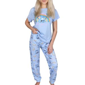 Stitch Disney - Damespyjama met korte mouwen, tweedelige katoenen nachtkleding / S