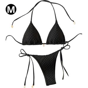 Nivard Bikini Dames - Meisjes Bikini - Badpak - Push Up - Vrouwen Badkleding - Zwemmen - Sexy Set - Top & Broekje - Zwart - Maat M