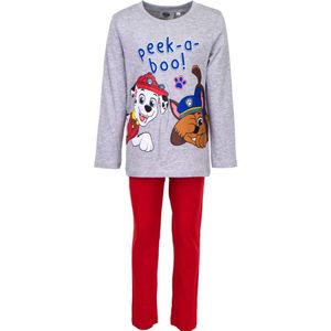 Nickelodeon - Paw Patrol - jongens - pyjama - 100% Jersey katoen - Peek a Booh - grijs/rood - maat 98
