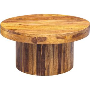 Rootz Salontafel - Sheesham Massief Hout - Design Ronde Woonkamertafel - Bruine Salontafel - Tafel voor Woonkamer (60x30x60 cm)