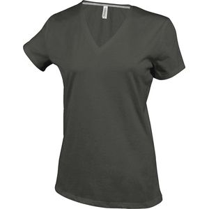 Kariban Dames/dames Feminine Fit Korte Mouwen V Hals T-Shirt (Grijs)