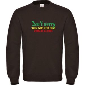 Sweater Zwart S - Don't worry - soBAD. | Sweater unisex | Sweater mannen | Sweater dames | Voetbal