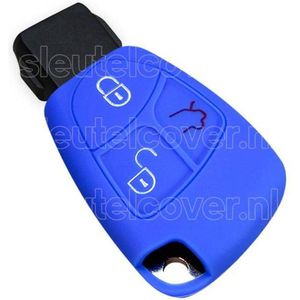 Autosleutel Hoesje geschikt voor Mercedes - SleutelCover - Silicone Autosleutel Cover - Sleutelhoesje Blauw