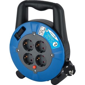 Kabelhaspel H05VV-F 3G1.5 5 m kabel - IP20 Indoor - 4 Schuko-stopcontacten - verlengkabel - slinger