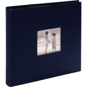 SecaDesign Fotoalbum Vita donker blauw - 30x30 - 100 zwarte pagina’s - Fotoboek plakalbum