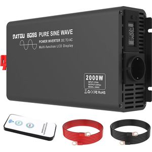 Omvormer 12V naar 230V 2000W met LED Display en Draadloze Afstandsbediening