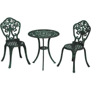 Outsunny-Buiten Bistroset-Aluminium-39x52x88cm-Groente