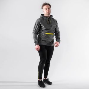 Body & Fit Hero Tech Hoodie - Hoodie Heren - Sporttrui Mannen - Trui met Capuchon en Rits - Maat: XL - Grijs