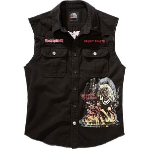 Brandit Iron Maiden - Vintage NOTB Mouwloos werkshirt - L - Zwart