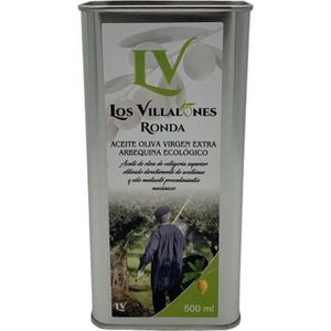 Biologische Extra Vierge Olijfolie - NL-BIO-01 - Los Villalones Ronda - Arbequina - 500ml blik