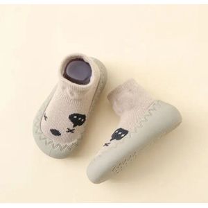 Anti-slip babyschoentjes - Soksloffen - Eerste loopschoentjes van Baby-Slofje - Beige maat 23