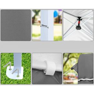 Tuinpaviljoen - Partytent - Partytenten - Paviljoen - Easy up Partytent - 3x6m - Waterdicht - Opvouwbare - Inclusief 4 Zijpanelen – Ideaal voor Evenementen, Feesten en Bruiloften – Witte Afwerking
