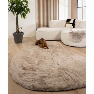 Fluffy vloerkleed organisch - Comfy Plus taupe 80x122 cm