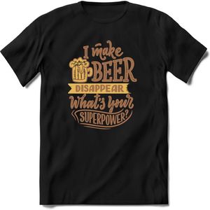 I make beer disappear | Feest kado T-Shirt heren - dames | Bruin | Perfect drank cadeau shirt |Grappige bier spreuken - zinnen - teksten