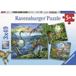 Puzzel Dinosauriers (3x49 stukjes)