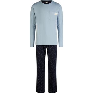 Phil & Co Heren Pyjama Set Lang Single Jersey Katoen Lichtblauw - Maat XL
