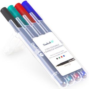 Bambook Stiftenset 4 kleuren: zwart, blauw, groen, rood - Schrijfdikte 1mm (M) - De uitwisbare pen voor jouw Bambook notitieboek