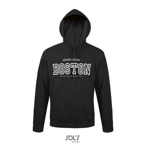 Hoodie 3-200 Boston Massachusetts - Zwart, 3xL
