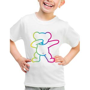 Dab T-Shirt - Kinder T-shirt - Wit - Maat 122 /128 - Tshirt leeftijd 7 tot 8 jaar - Grappige afbeelding - Cadeau - Shirt cadeau - afbeelding - verjaardag -