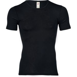 Engel Natur Heren T-shirt Zijde - Bio Merino Wol GOTS zwart 46/48M