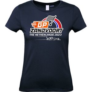 Dames T-shirt Teller GP Zandvoort The Netherlands 2023 | Formule 1 fan | Max Verstappen / Red Bull racing supporter | Navy dames | maat XL