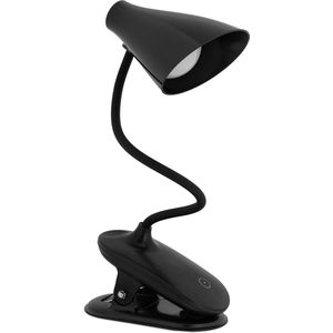 Relaxdays Bureaulamp led touch - tafellamp - klemfunctie - dimbaar - oplaadbaar - modern - zwart