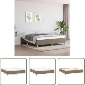 The Living Store Bedframe - Duurzaam - Bedframes - Afmetingen- 203 x 163 x 35 cm - Kleur- Taupe - Materiaal- Stof - Multiplex - Geschikte matras- 160 x 200 cm