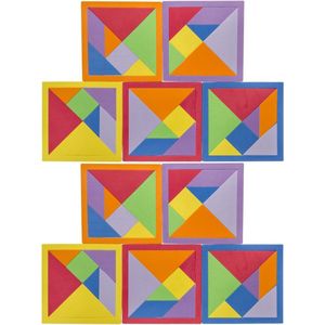 Mini Tangram Puzzel | 10 stuks Voordeelpakket