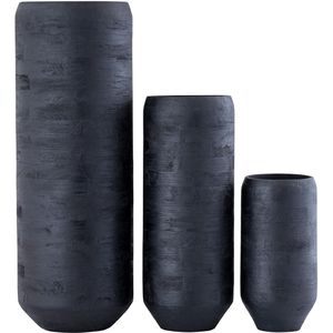 PTMD Bloempot Gerd - 24x24x60 cm - Hout - Zwart
