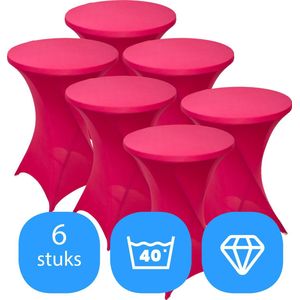 Statafelrok Roze x 6 – ∅80-85 x 110 cm – Statafelhoes Stretch 6 Stuks – Tafelhoezen voor Statafel Sta Tafel Hoes | Staantafelhoes - Geschikt voor Horeca Evenementen | Cocktailparty | Trouwerij