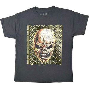 Iron Maiden - Big Trooper Head Kinder T-shirt - Kids tm 12 jaar - Zwart