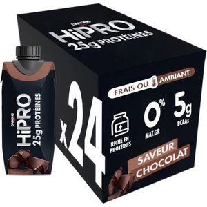 Danone HiPro - Chocolade Proteïne Shake - Eiwitshakes - Sportvoeding - Niet Gekoeld - Pre-Workout - 25g Eiwit - Voordeelverpakking 24 x 330ml