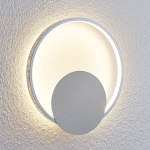 Lindby - LED wandlamp - 1licht - Polycarbonaat, metaal, aluminium - H: 31 cm - helder, chroom, crème - Inclusief lichtbron