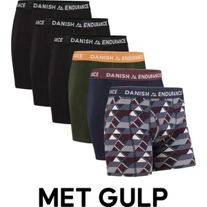 DANISH ENDURANCE Katoenen Boxershorts met Gulp- Onderbroeken voor Heren- 6 pack - Maat M