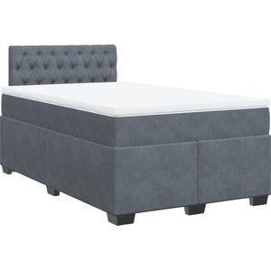 vidaXL - Boxspring - met - matras - fluweel - donkergrijsx200 - cm