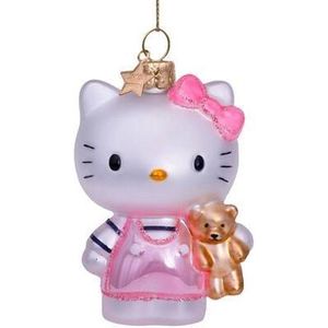 Ornament glass Hello Kitty pink w/bear H9cm w/box