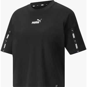Women’s Short Sleeve T-Shirt Puma Tape Crop Black