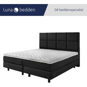 Luna Bedden - Boxspring Bella - 180x220 Compleet Zwart 8vaks Bed