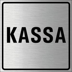 Kassa bordje, geborsteld aluminium 150 x 150 mm