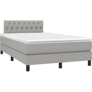 vidaXL-Boxspring-met-matras-stof-lichtgrijs-120x190-cm