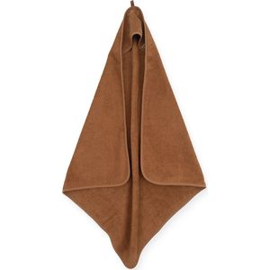 Jollein - Badcape - Bruin - 100% Badstof Katoen - Baby Handdoek met Badcape, Omslagdoek, Badponcho - 75x75 cm