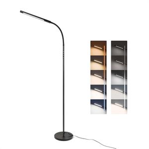 Dimbare Led-vloerlamp - Helderheid en Kleurtemperatuur Traploos Instelbaar - Timer en Geheugenfunctie - Flexibele Zwanenhals - Woonkamer Slaapkamer Kantoor Slaapzaal