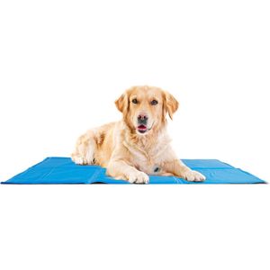 909 Outdoor Koelmat voor Huisdieren – Koeling Mat voor Honden en Katten – Cooling Gel Mat – Blauw - 90 x 120 x 1 cm