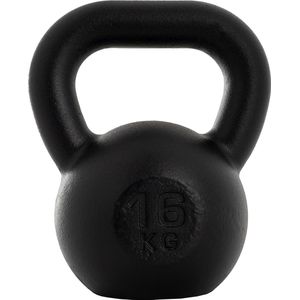 Kettlebell - Kettlebells - Kettlebell 16 kg - Kettle bell - 16 kg - Gietijzer - Zwart - 14.5 x 26 cm