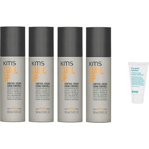 4 x KMS Curl Up Control Creme - 150 ml + Willekeurig Travel Size