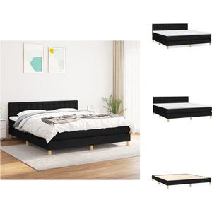 vidaXL Boxspringbed - Pocketvering - 160 x 200 cm - Met verstelbaar hoofdbord - Bed