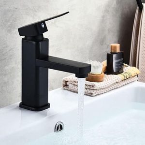 Badkamer wastafelkraan - Waterval design - Zwarte kraan met hoge uitloop